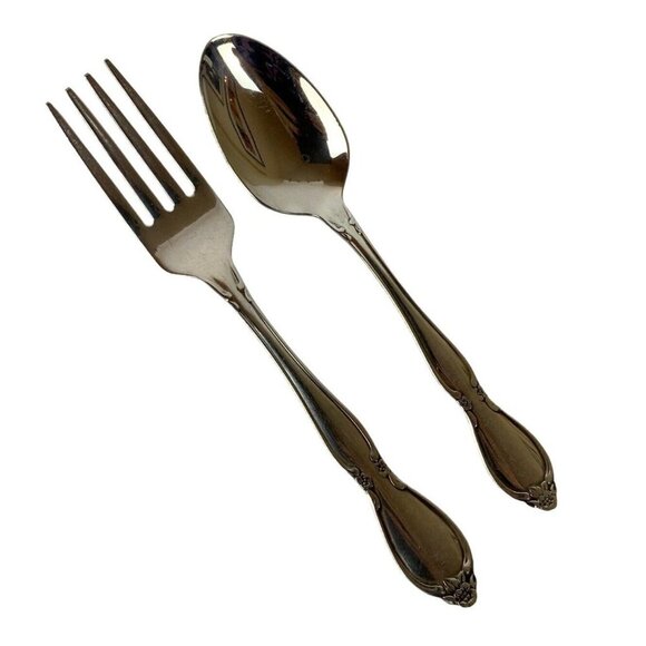 Oneida Community Chatelaine 2-Piece Youth Child Set Fork & Spoon Stainless Steel - Picture 1 of 4